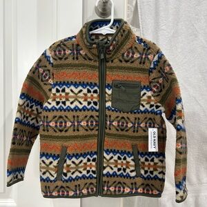 NWT old Navy Patterned Fleece Jacket with Zip Pocket